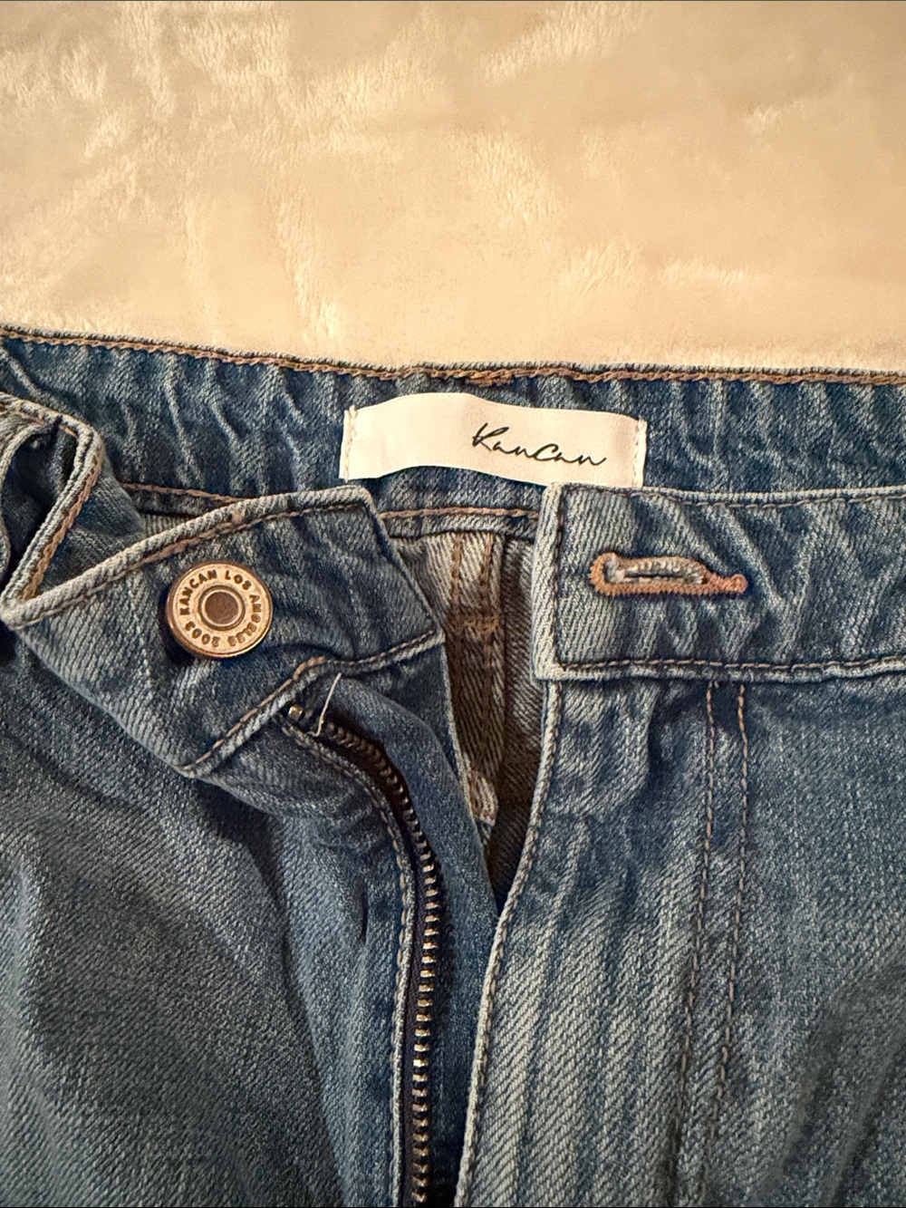 KanCan Medium Blue High-Rise Jean Shorts
